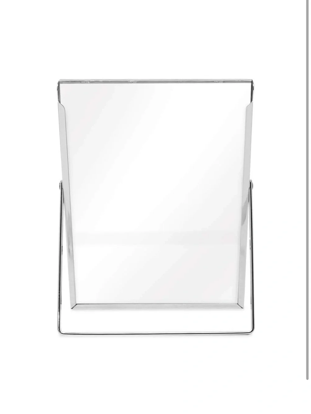 Silver Metal Bamboo Vertical Picture Frame with Pull-Out Easel Stand